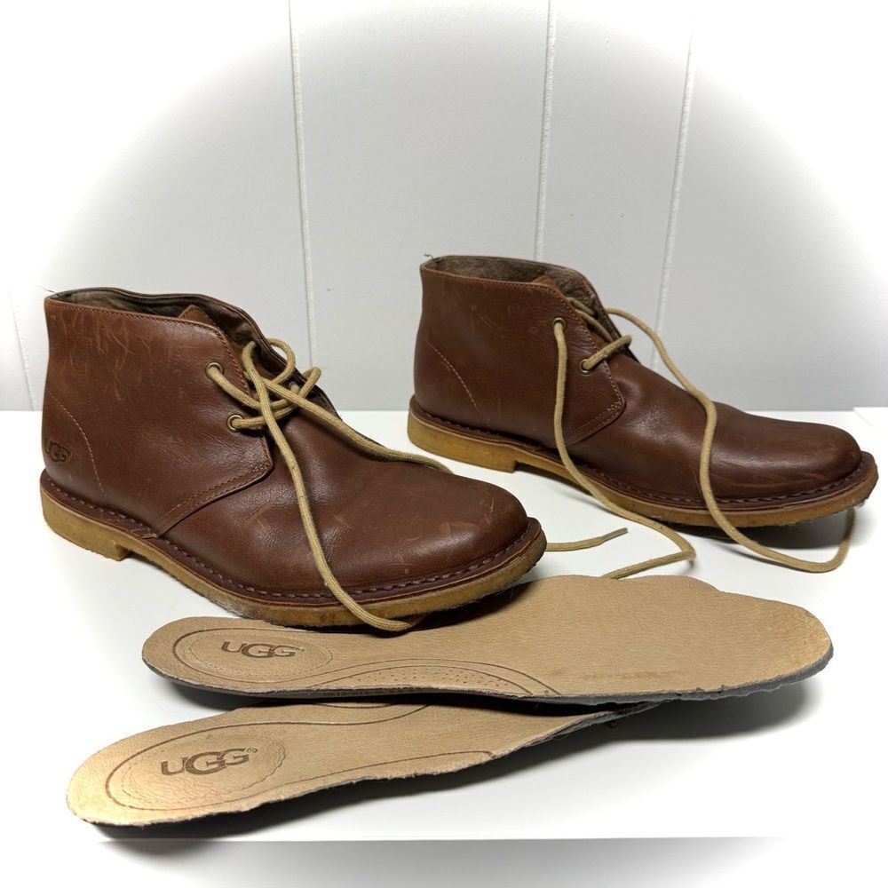 UGG Men's Tan Leather Chukka Boots Leighton size 9